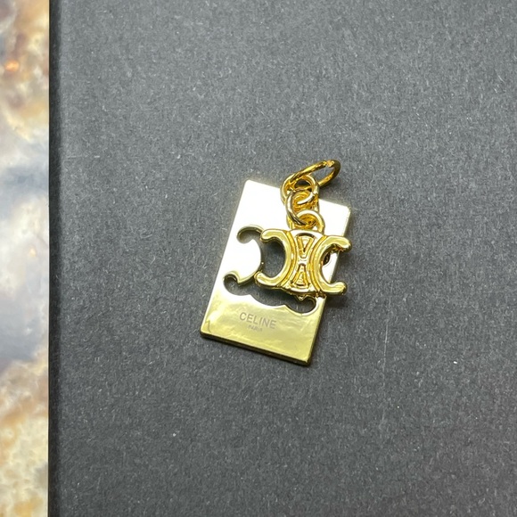 Celine RARE gold over Sterling Pendant / Necklace - Picture 6 of 8